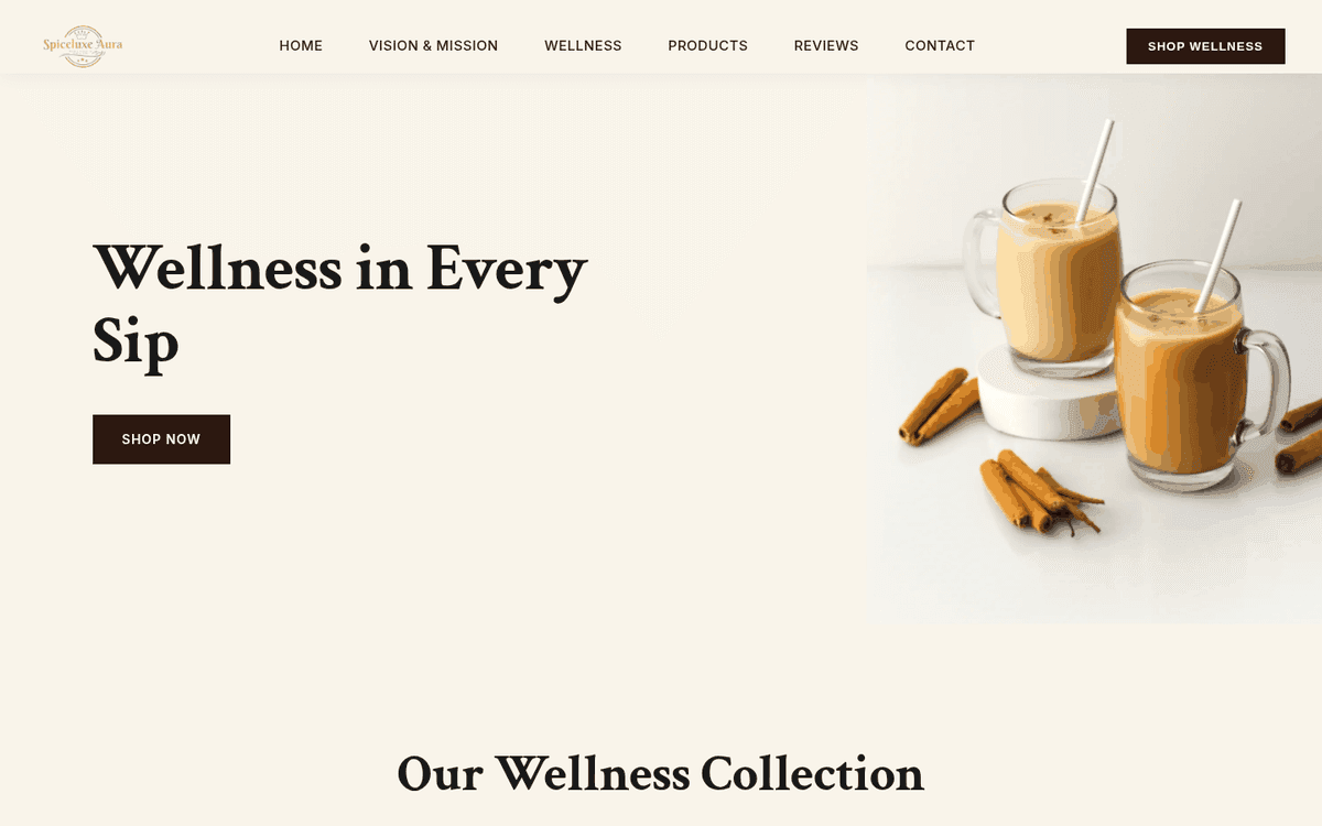 Spiceluxe Aura homepage