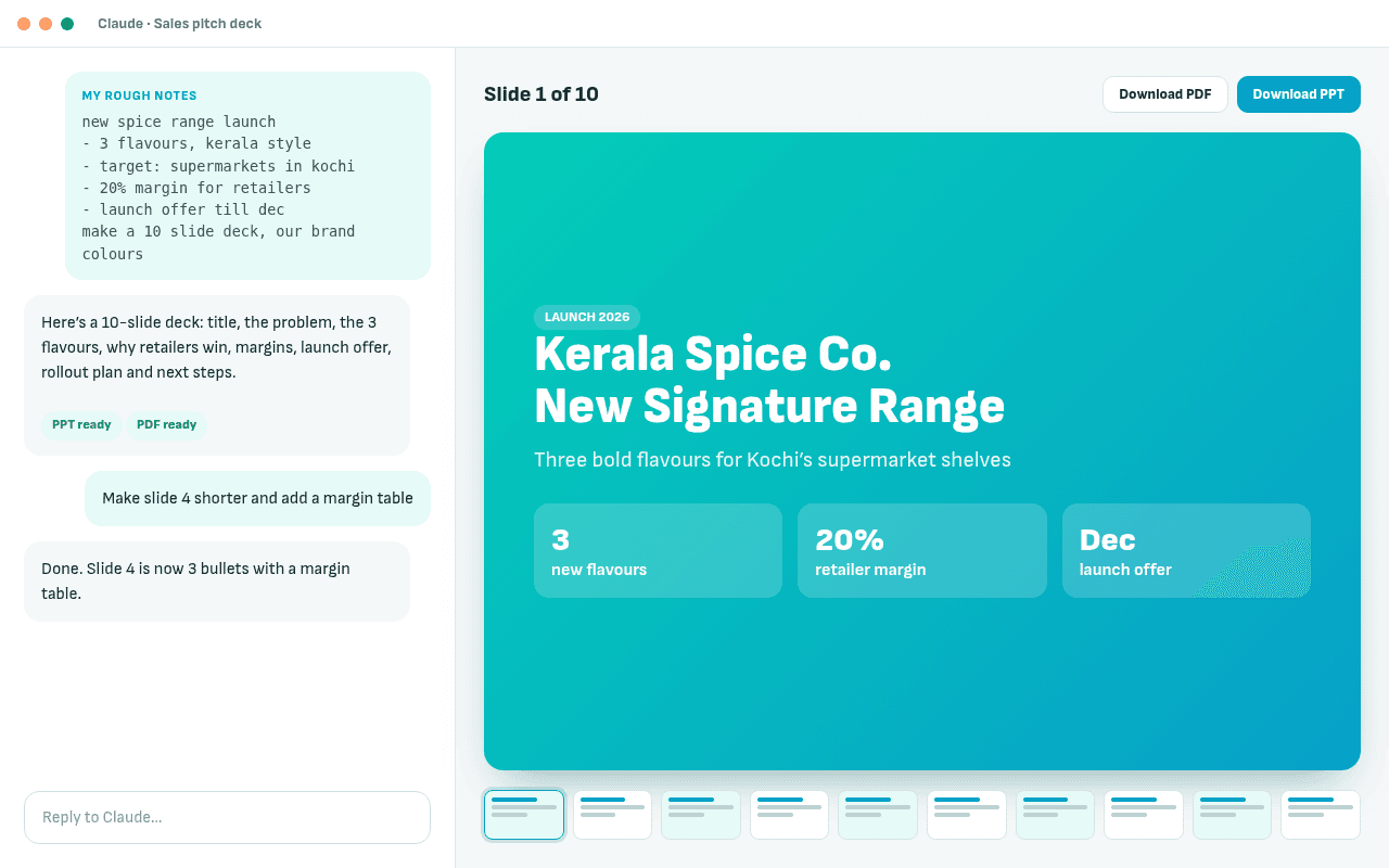 Example: A 10-slide deck from rough notes